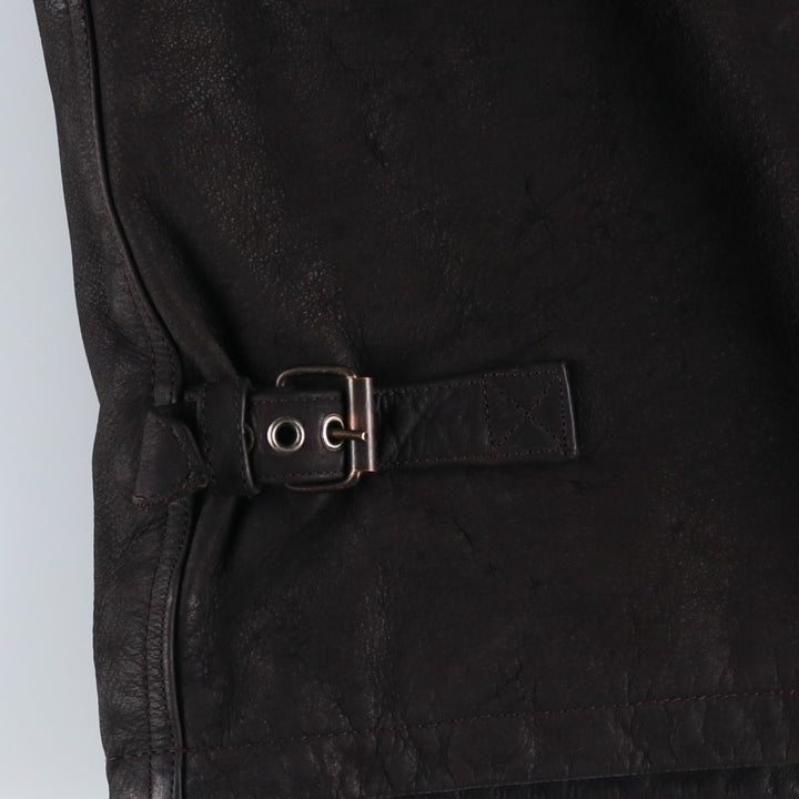 Marian Swing-Top Leather Blouson, Men's Size L, Vintage genuine leather black type Vintage Second Hand