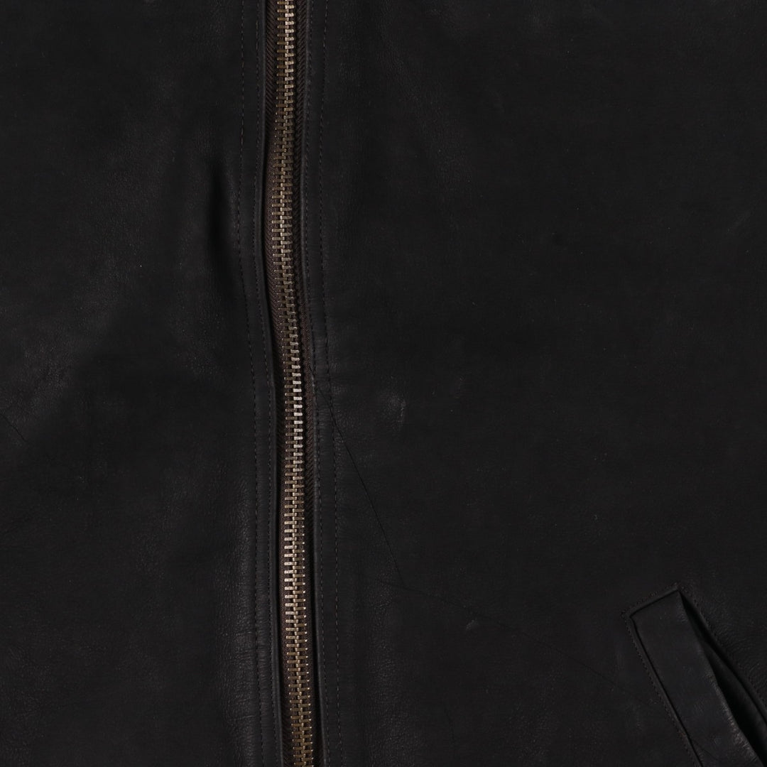 Marian Swing-Top Leather Blouson, Men's Size L, Vintage genuine leather black type Vintage Second Hand