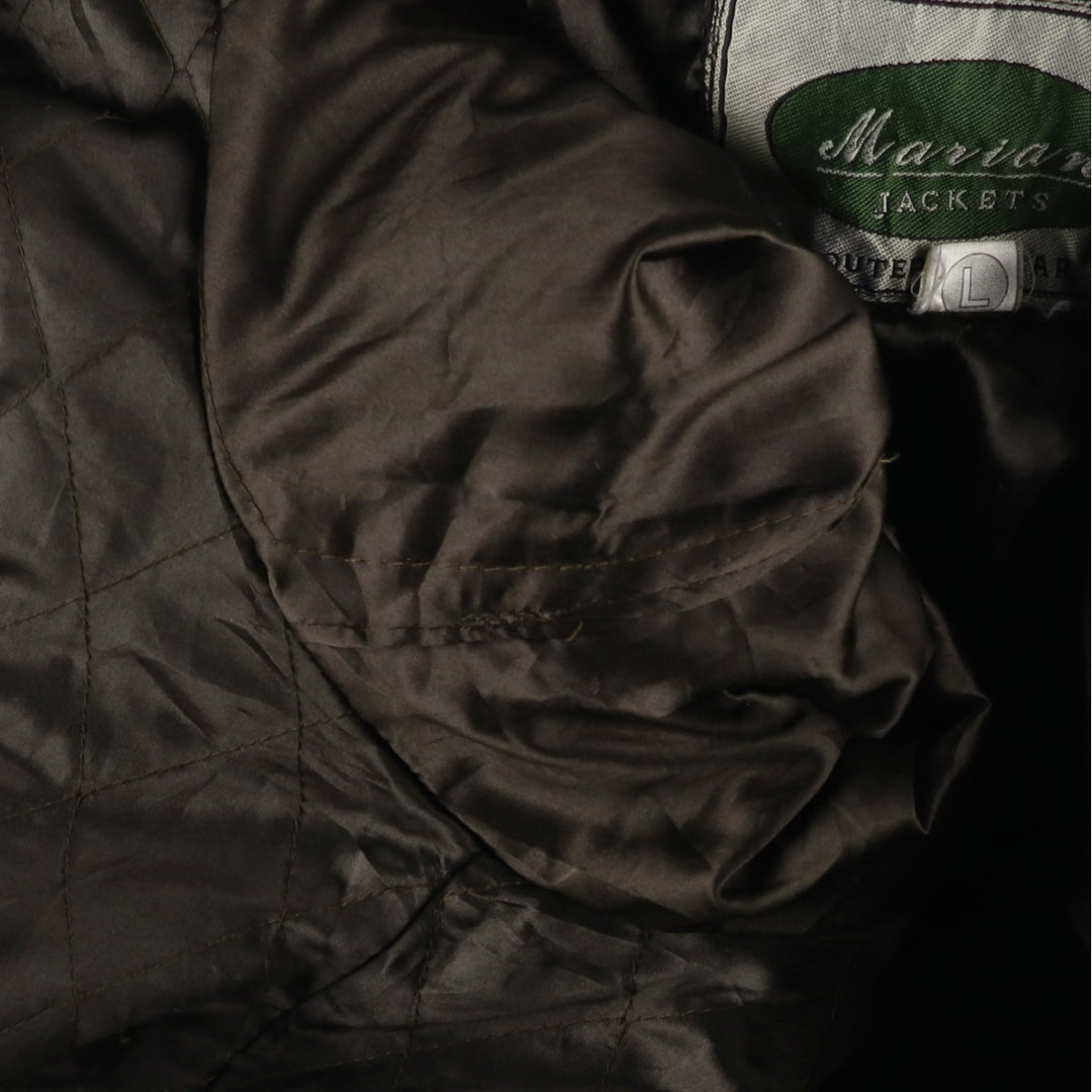 Marian Swing-Top Leather Blouson, Men's Size L, Vintage genuine leather black type Vintage Second Hand