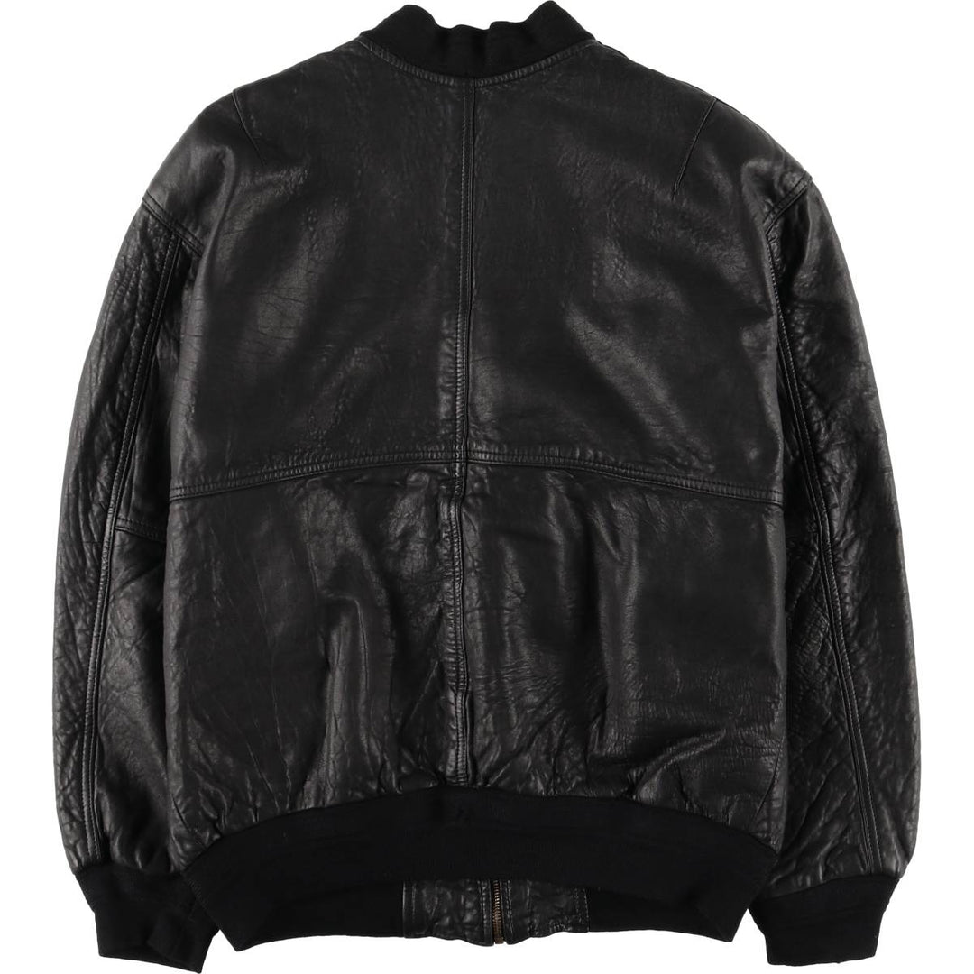 Vintage DANIELS leather jacket, men's size XL genuine leather black type Vintage Second Hand