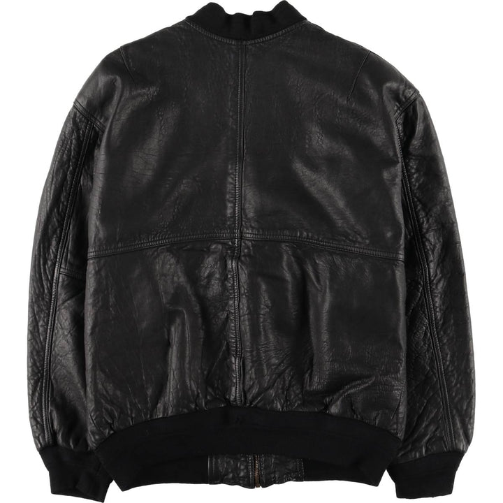 Vintage DANIELS leather jacket, men's size XL genuine leather black type Vintage Second Hand