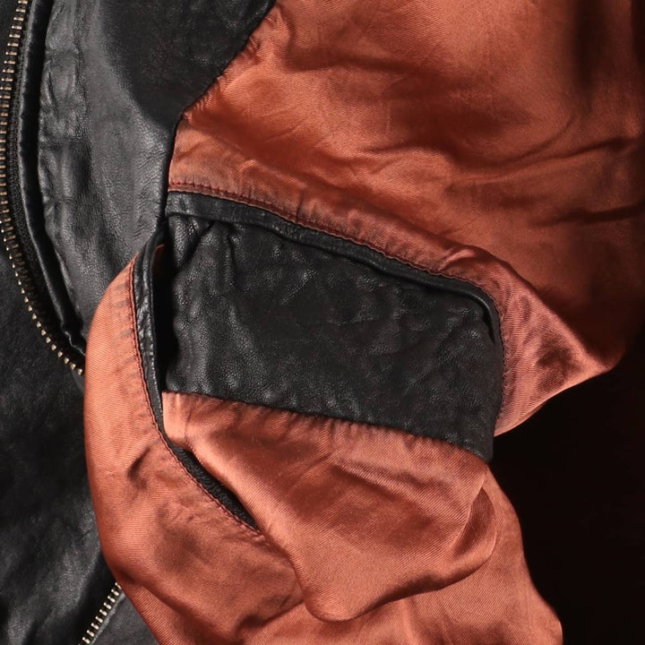 Vintage DANIELS leather jacket, men's size XL genuine leather black type Vintage Second Hand