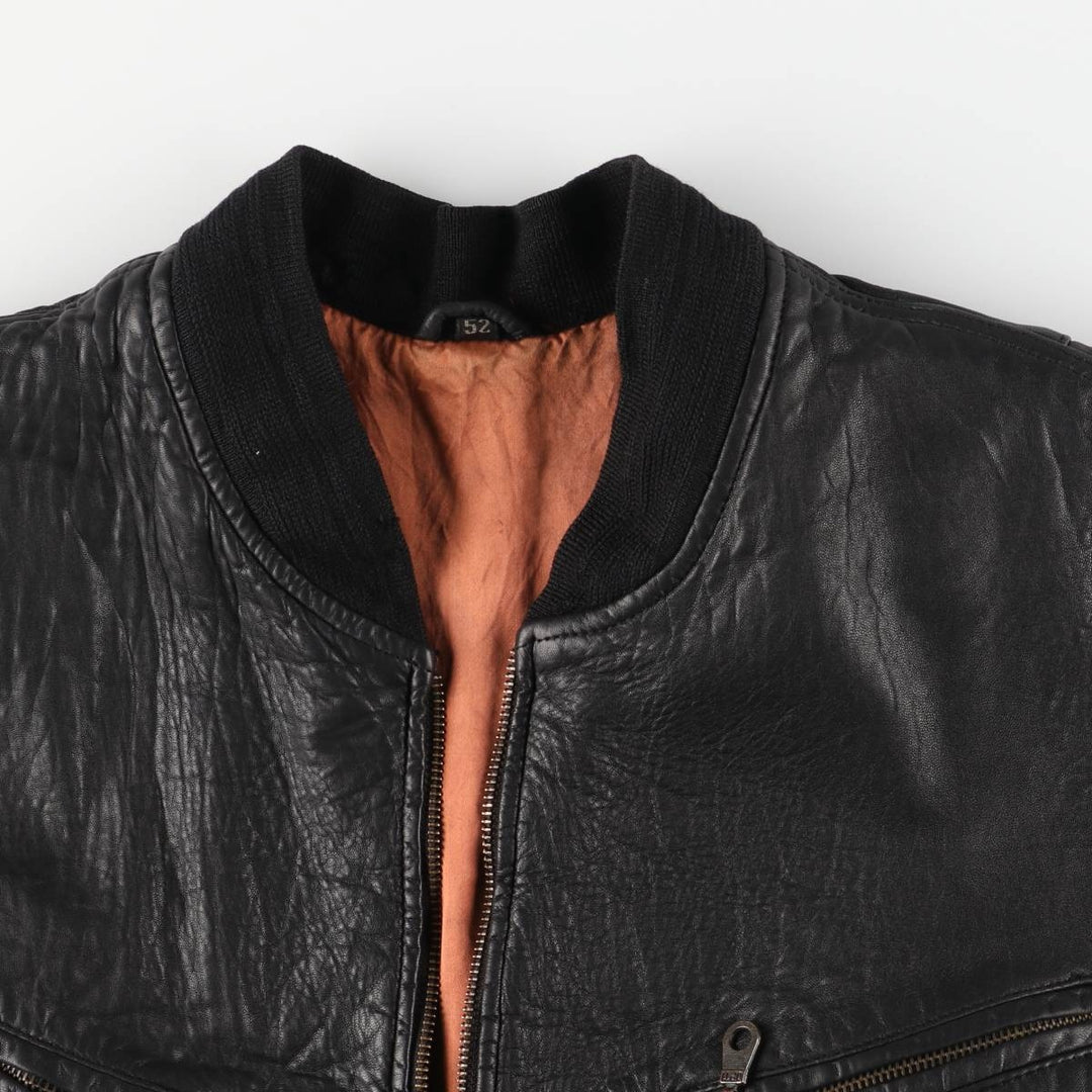 Vintage DANIELS leather jacket, men's size XL genuine leather black type Vintage Second Hand