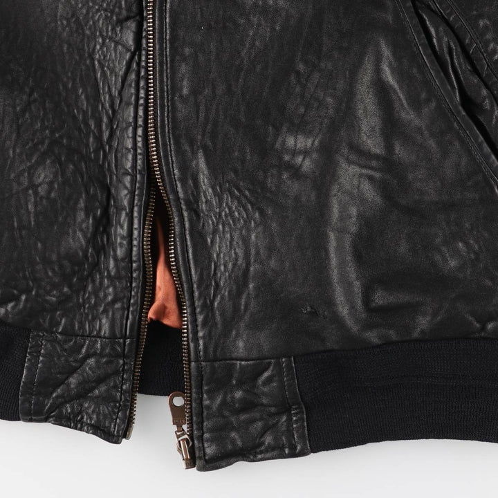 Vintage DANIELS leather jacket, men's size XL genuine leather black type Vintage Second Hand