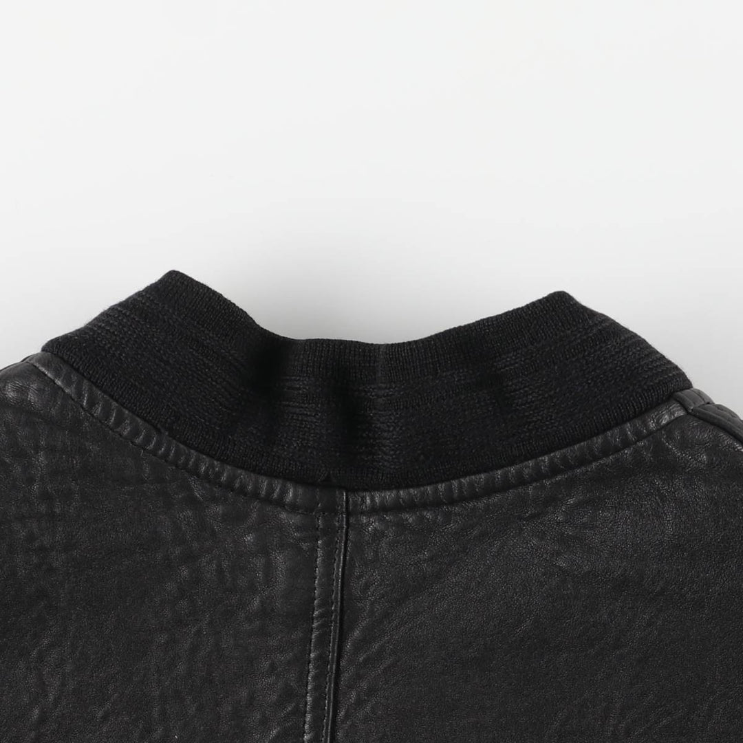 Vintage DANIELS leather jacket, men's size XL genuine leather black type Vintage Second Hand