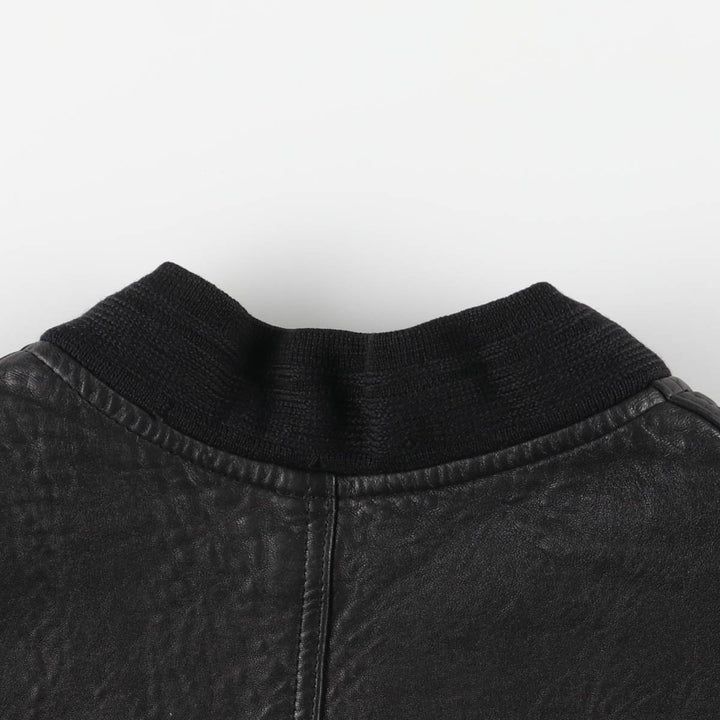 Vintage DANIELS leather jacket, men's size XL genuine leather black type Vintage Second Hand