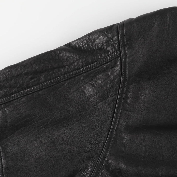 Vintage DANIELS leather jacket, men's size XL genuine leather black type Vintage Second Hand