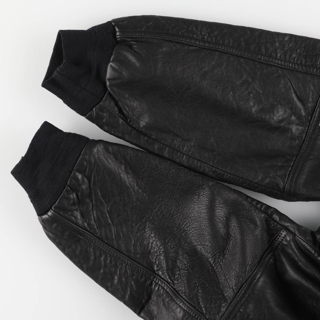 Vintage DANIELS leather jacket, men's size XL genuine leather black type Vintage Second Hand