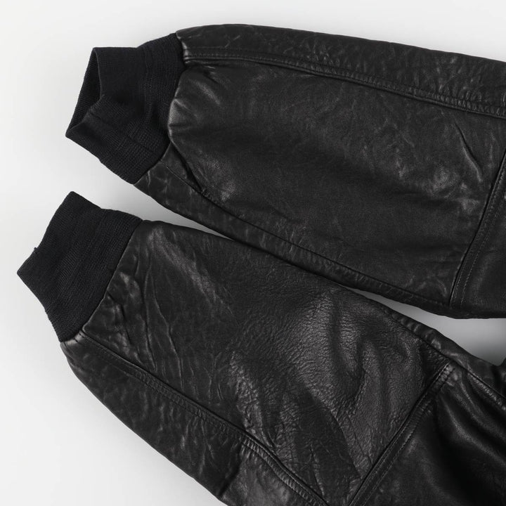 Vintage DANIELS leather jacket, men's size XL genuine leather black type Vintage Second Hand