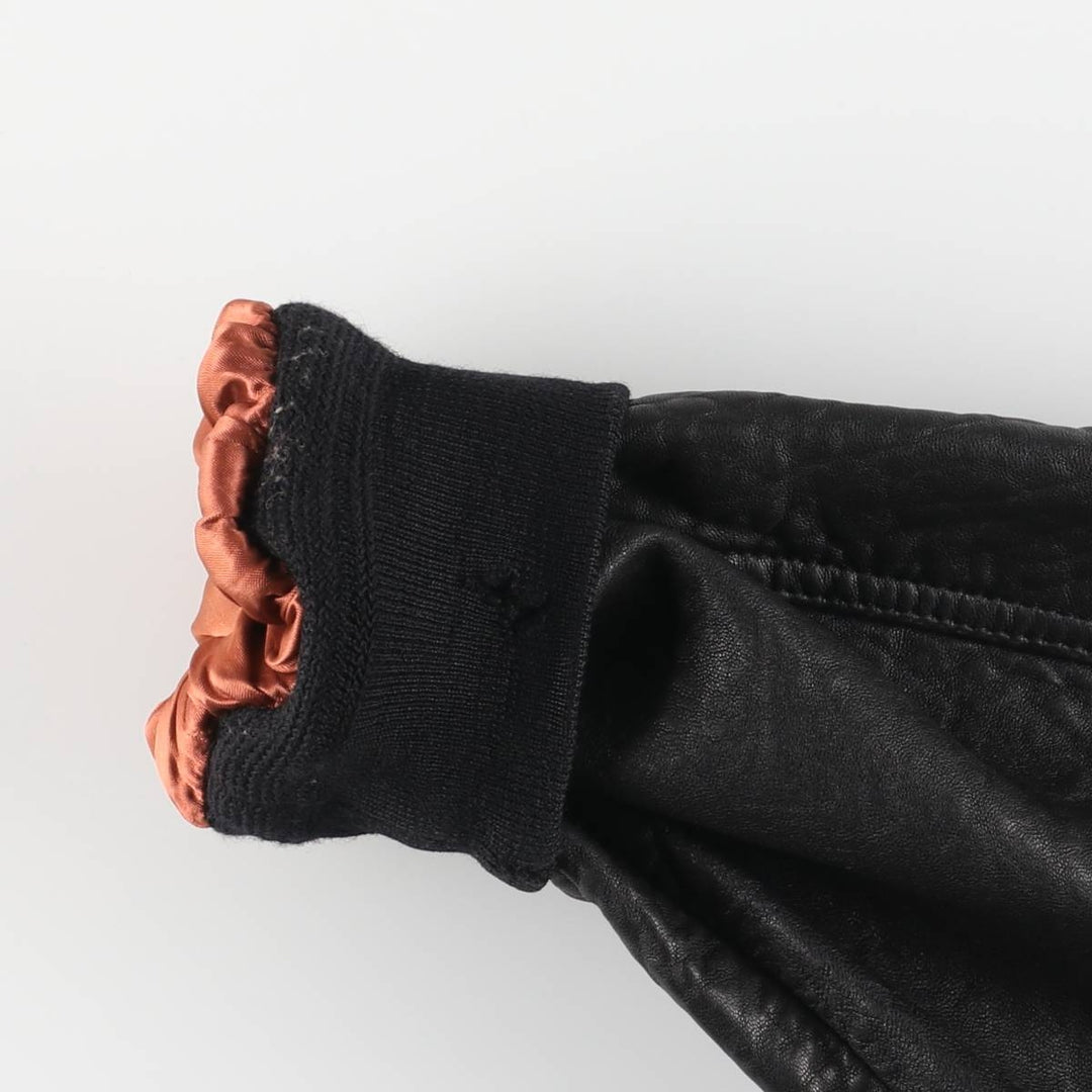 Vintage DANIELS leather jacket, men's size XL genuine leather black type Vintage Second Hand