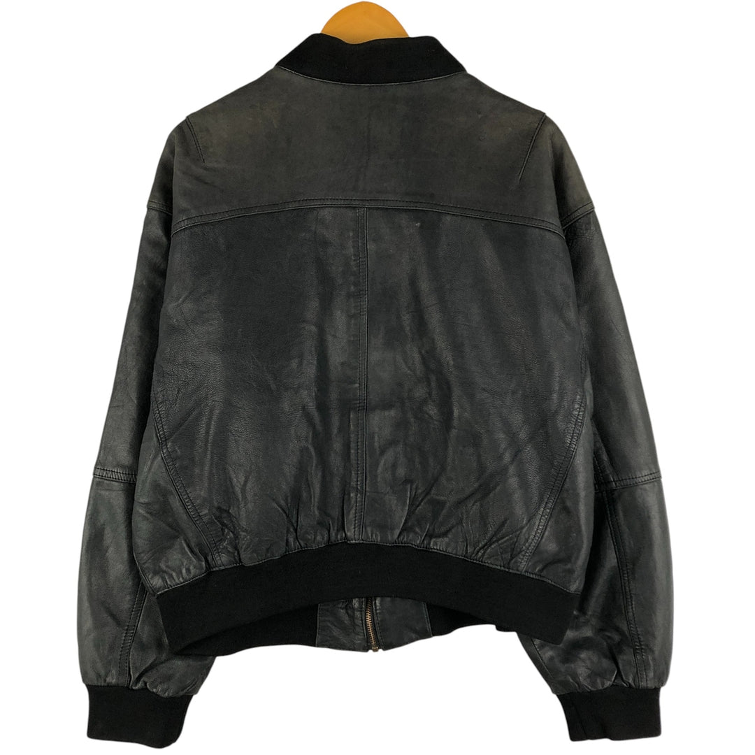M.Flues Leather Blouson, Men's XL, Vintage genuine leather black type Vintage Second Hand