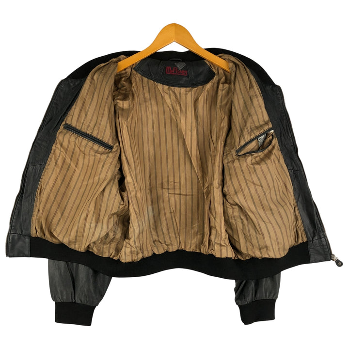 M.Flues Leather Blouson, Men's XL, Vintage genuine leather black type Vintage Second Hand