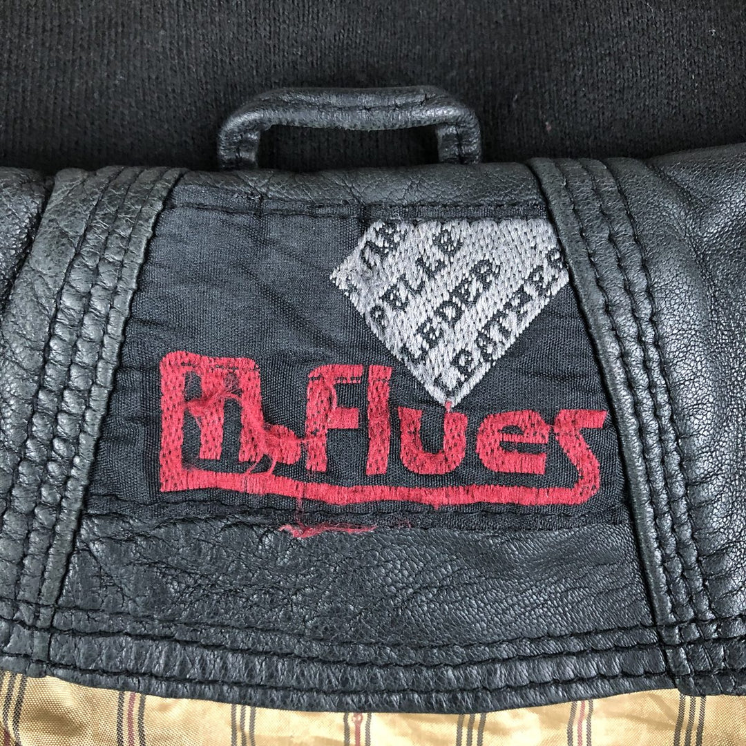 M.Flues Leather Blouson, Men's XL, Vintage genuine leather black type Vintage Second Hand