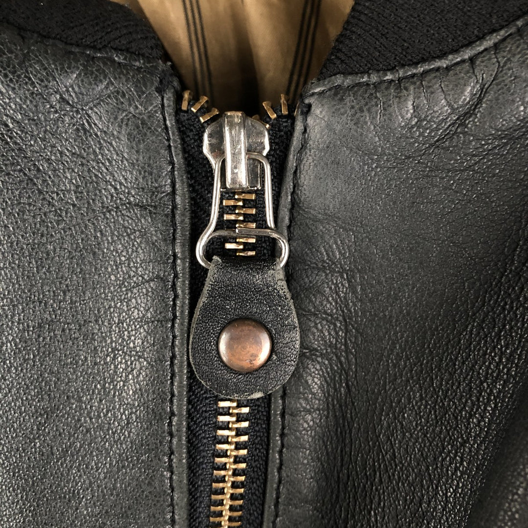M.Flues Leather Blouson, Men's XL, Vintage genuine leather black type Vintage Second Hand