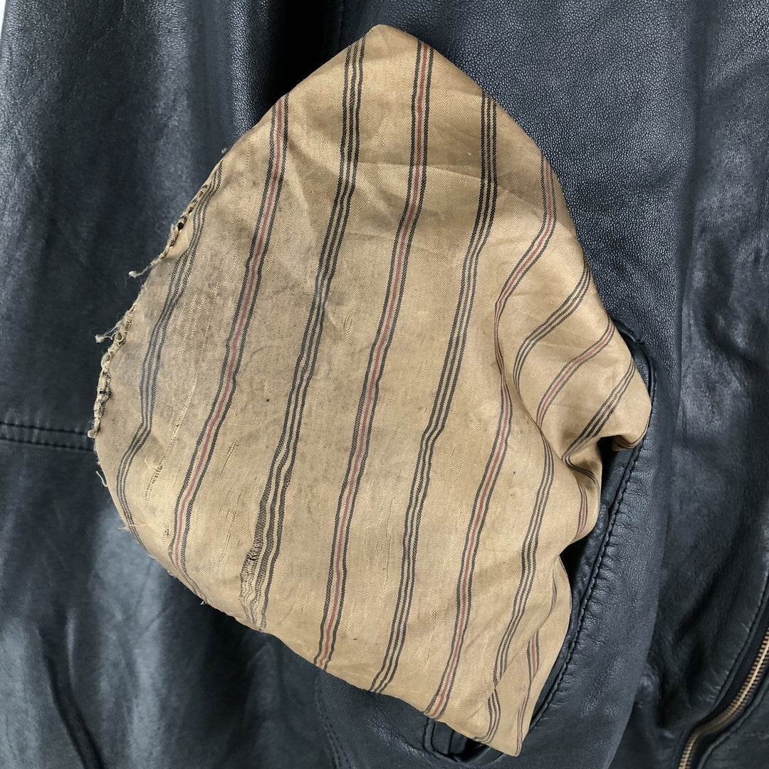 M.Flues Leather Blouson, Men's XL, Vintage genuine leather black type Vintage Second Hand