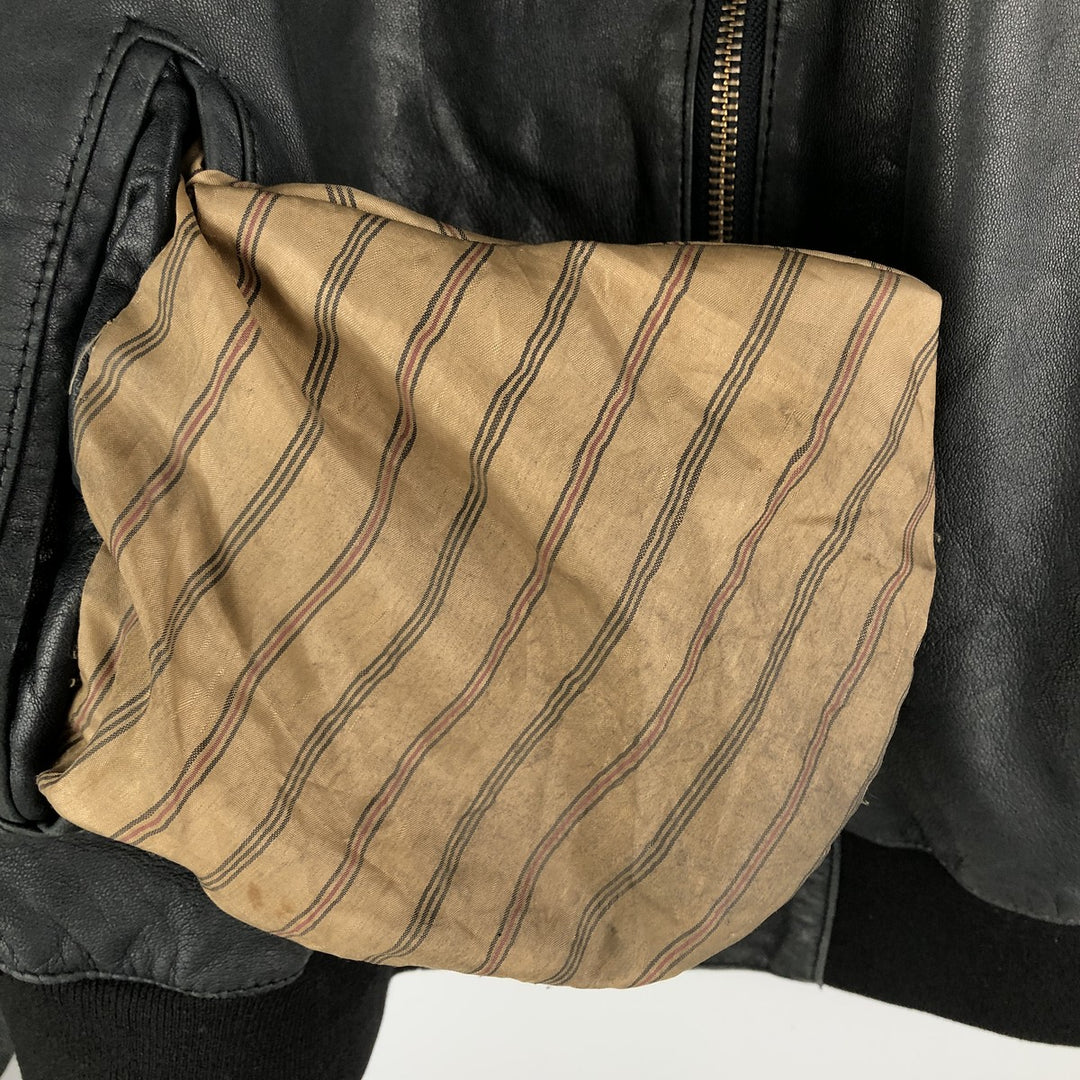 M.Flues Leather Blouson, Men's XL, Vintage genuine leather black type Vintage Second Hand