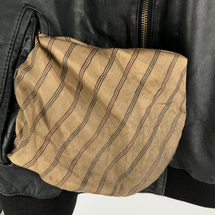 M.Flues Leather Blouson, Men's XL, Vintage genuine leather black type Vintage Second Hand