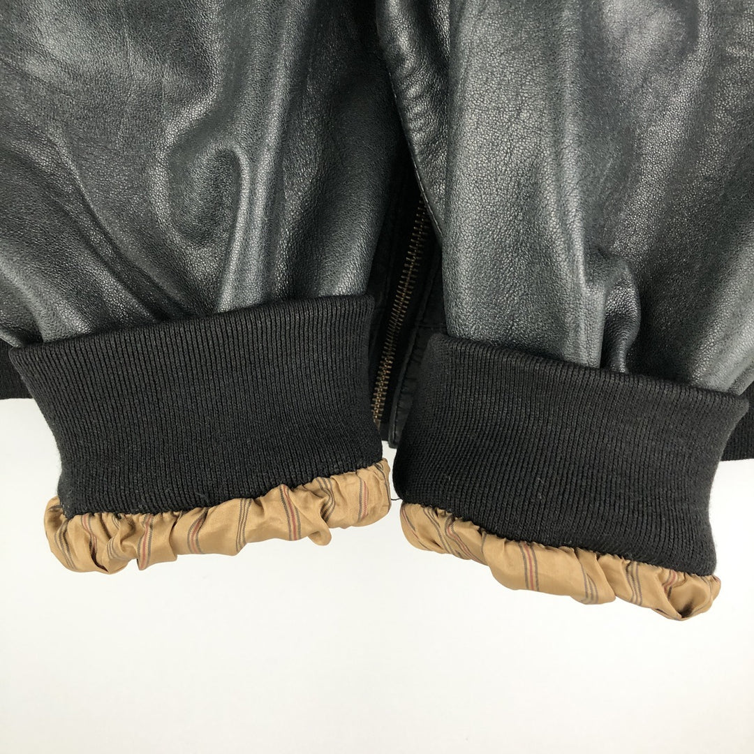 M.Flues Leather Blouson, Men's XL, Vintage genuine leather black type Vintage Second Hand