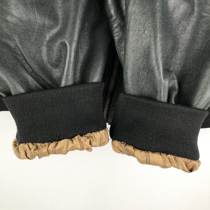 M.Flues Leather Blouson, Men's XL, Vintage genuine leather black type Vintage Second Hand