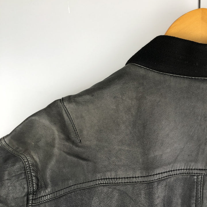 M.Flues Leather Blouson, Men's XL, Vintage genuine leather black type Vintage Second Hand