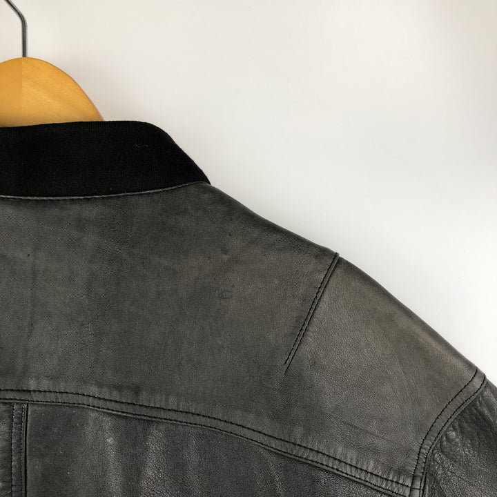 M.Flues Leather Blouson, Men's XL, Vintage genuine leather black type Vintage Second Hand