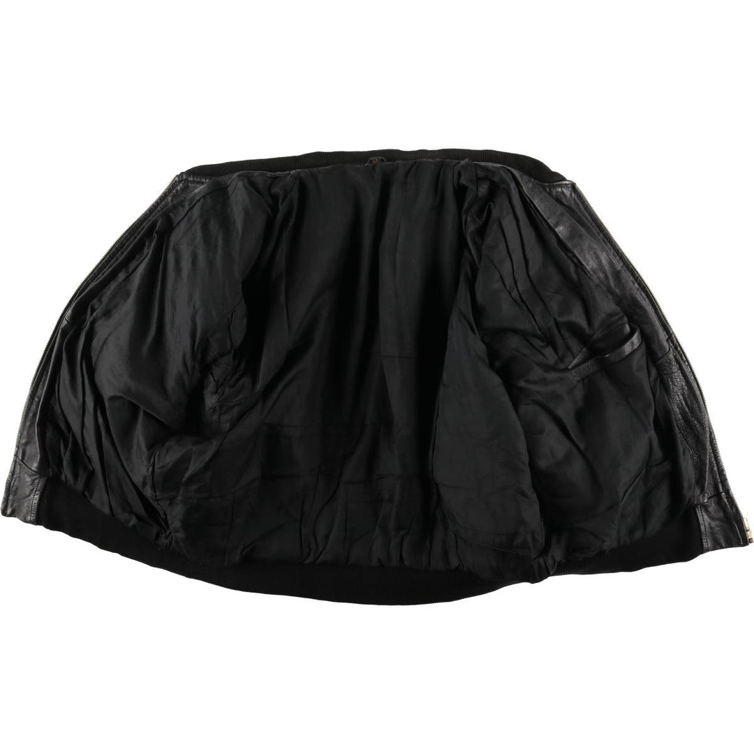 Padded leather blouson, men's size XL unclear black type Vintage Second Hand