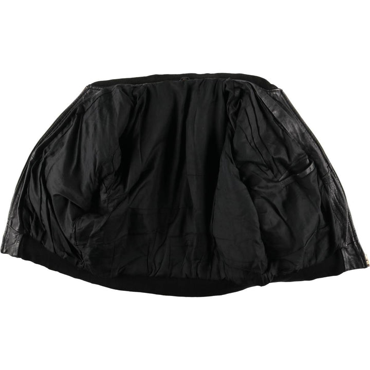 Padded leather blouson, men's size XL unclear black type Vintage Second Hand