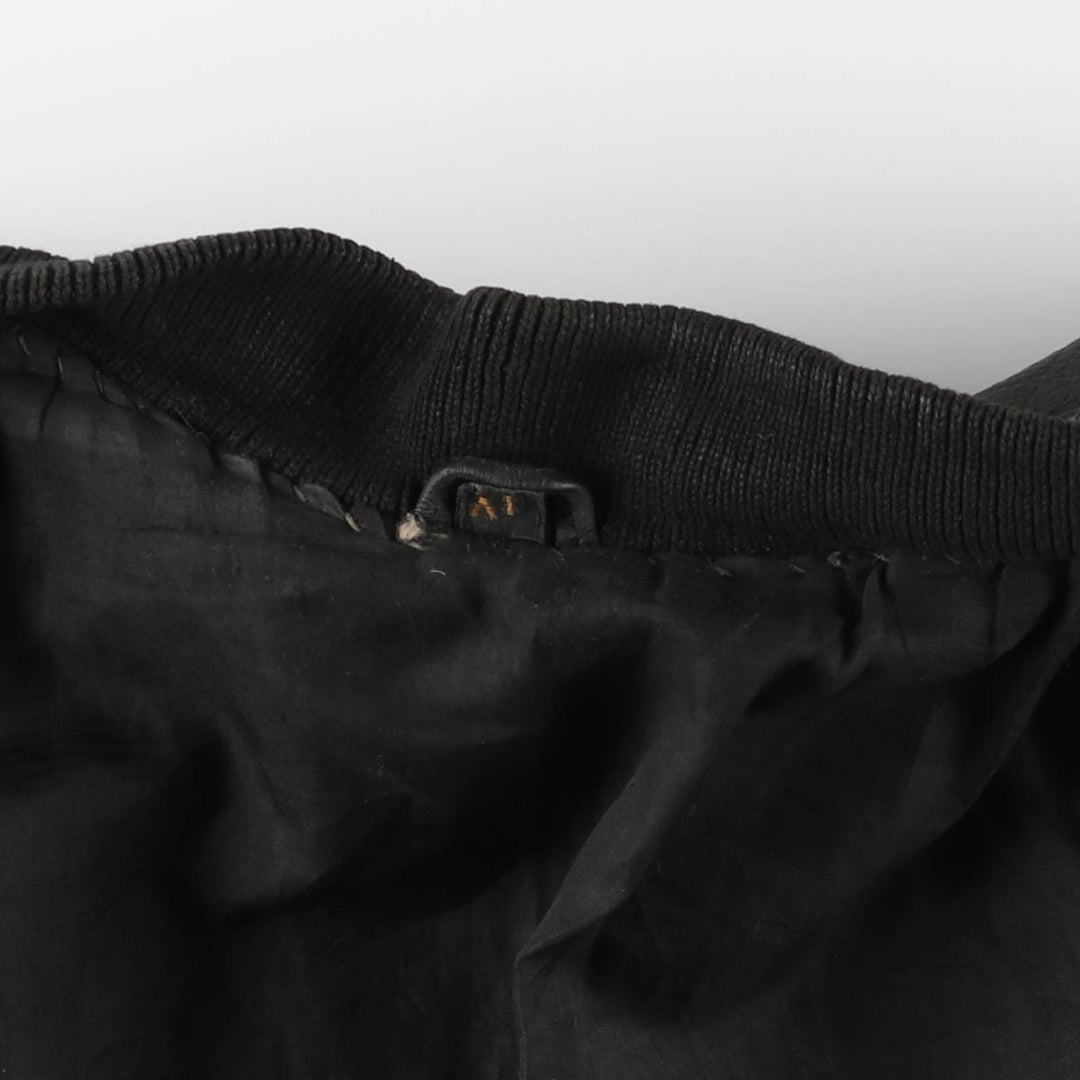 Padded leather blouson, men's size XL unclear black type Vintage Second Hand