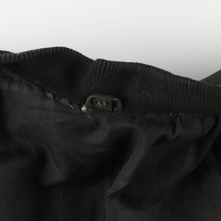 Padded leather blouson, men's size XL unclear black type Vintage Second Hand