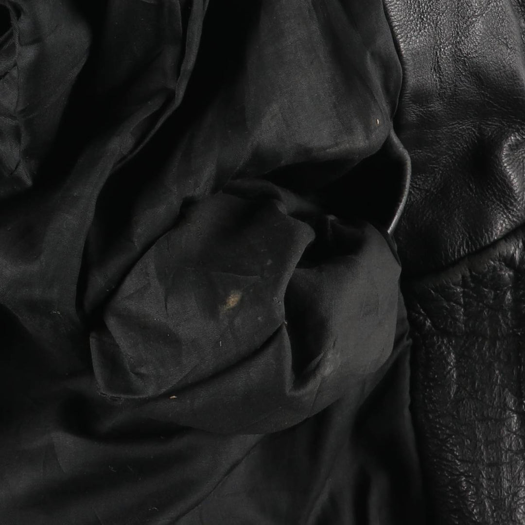 Padded leather blouson, men's size XL unclear black type Vintage Second Hand