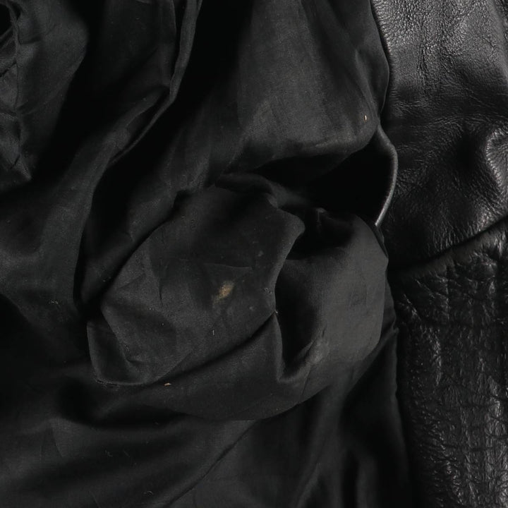 Padded leather blouson, men's size XL unclear black type Vintage Second Hand