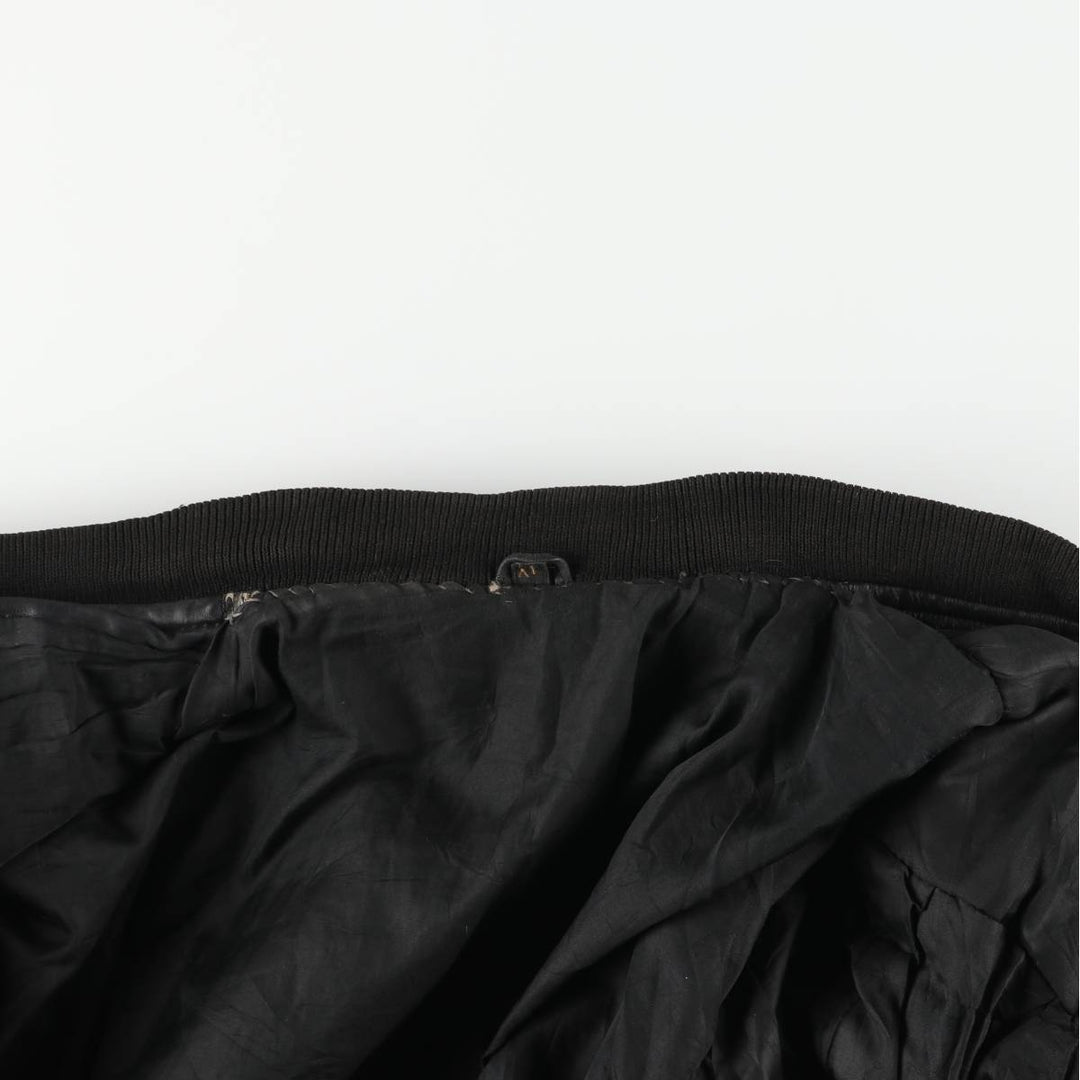 Padded leather blouson, men's size XL unclear black type Vintage Second Hand