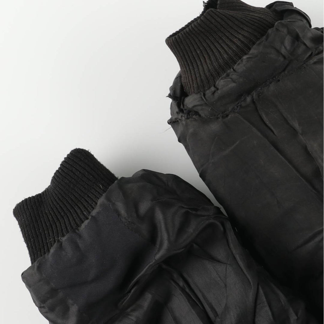 Padded leather blouson, men's size XL unclear black type Vintage Second Hand