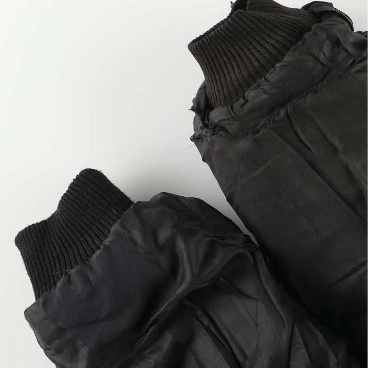 Padded leather blouson, men's size XL unclear black type Vintage Second Hand