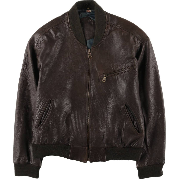 TRAPPER Leather Blouson, Men's Size L, Vintage genuine leather brown type Vintage Second Hand