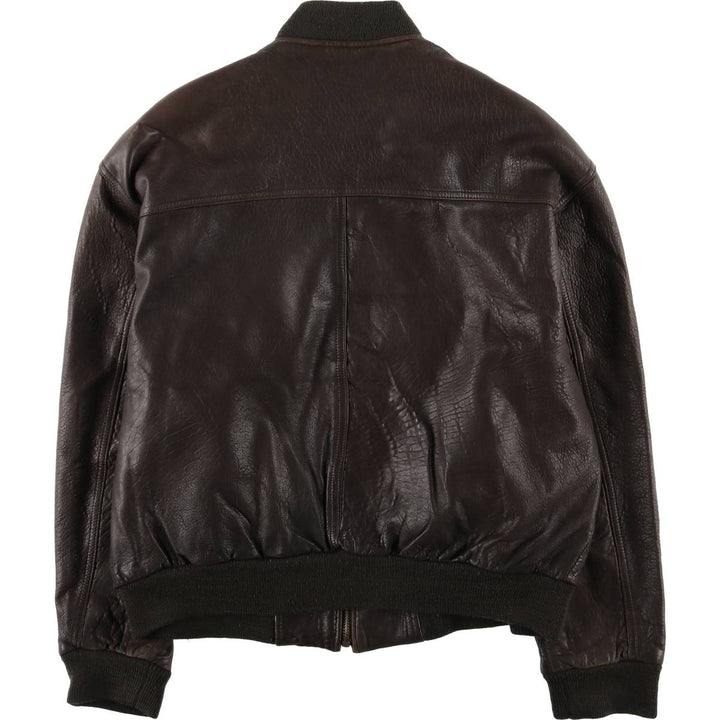 TRAPPER Leather Blouson, Men's Size L, Vintage genuine leather brown type Vintage Second Hand