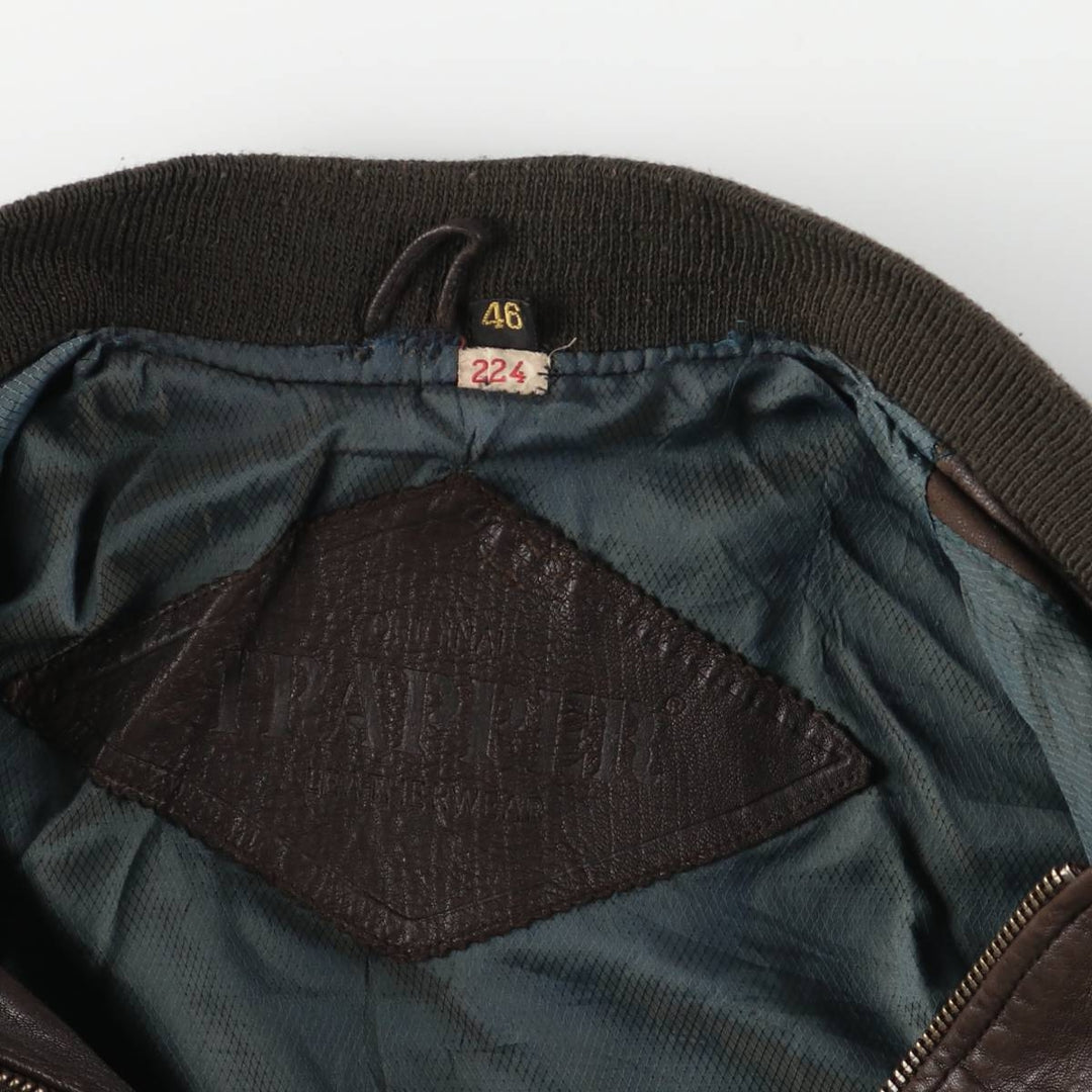 TRAPPER Leather Blouson, Men's Size L, Vintage genuine leather brown type Vintage Second Hand