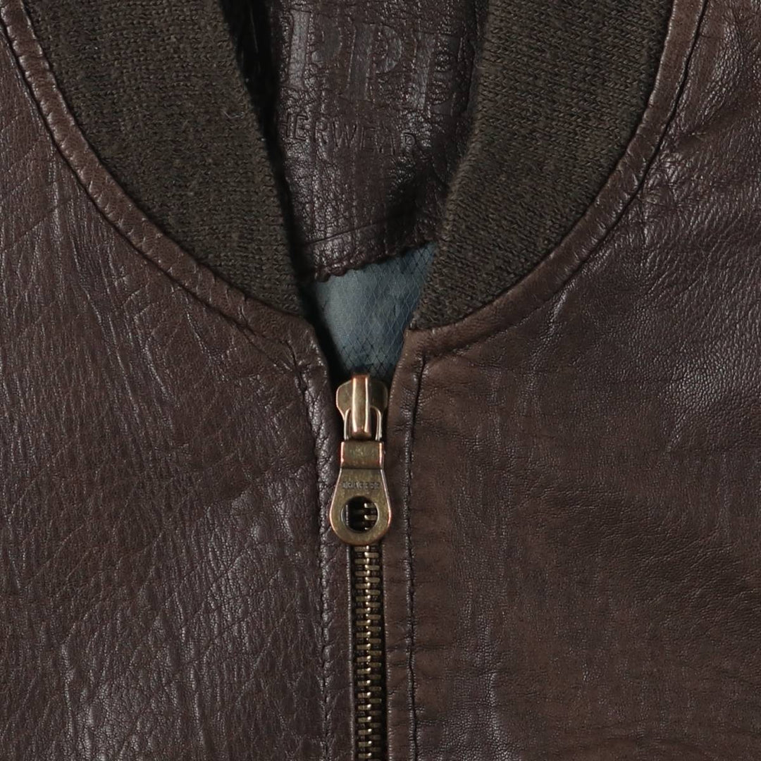 TRAPPER Leather Blouson, Men's Size L, Vintage genuine leather brown type Vintage Second Hand