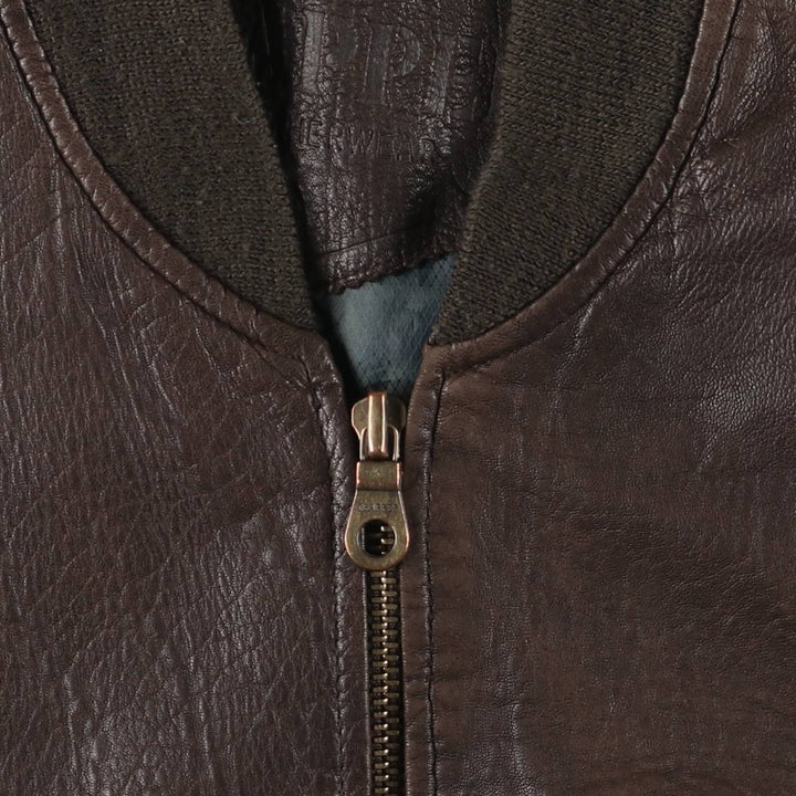 TRAPPER Leather Blouson, Men's Size L, Vintage genuine leather brown type Vintage Second Hand