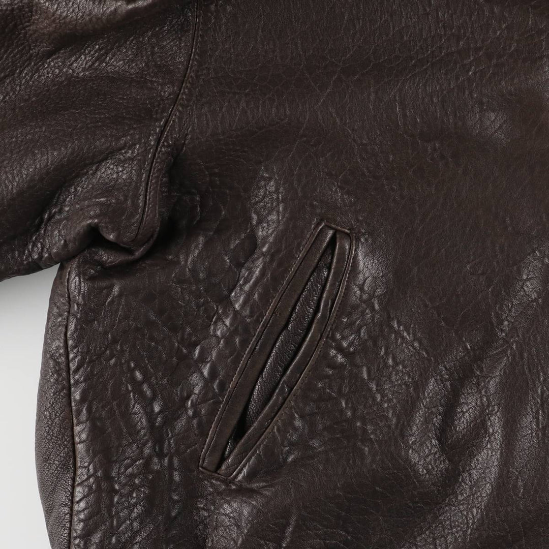TRAPPER Leather Blouson, Men's Size L, Vintage genuine leather brown type Vintage Second Hand