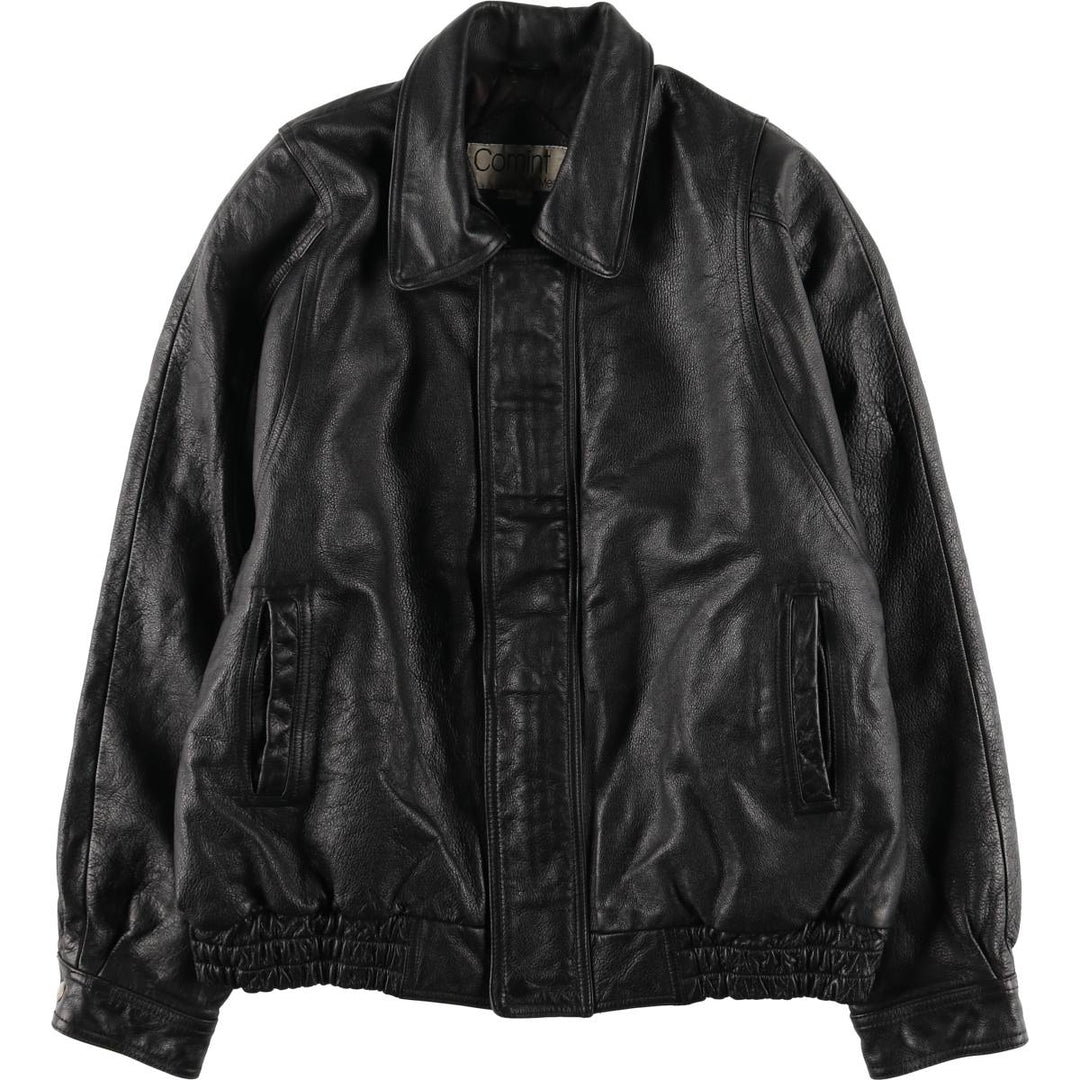 Comint For Men Padded Leather Flight Jacket, Men's Size XL genuine leather black type Vintage Second Hand