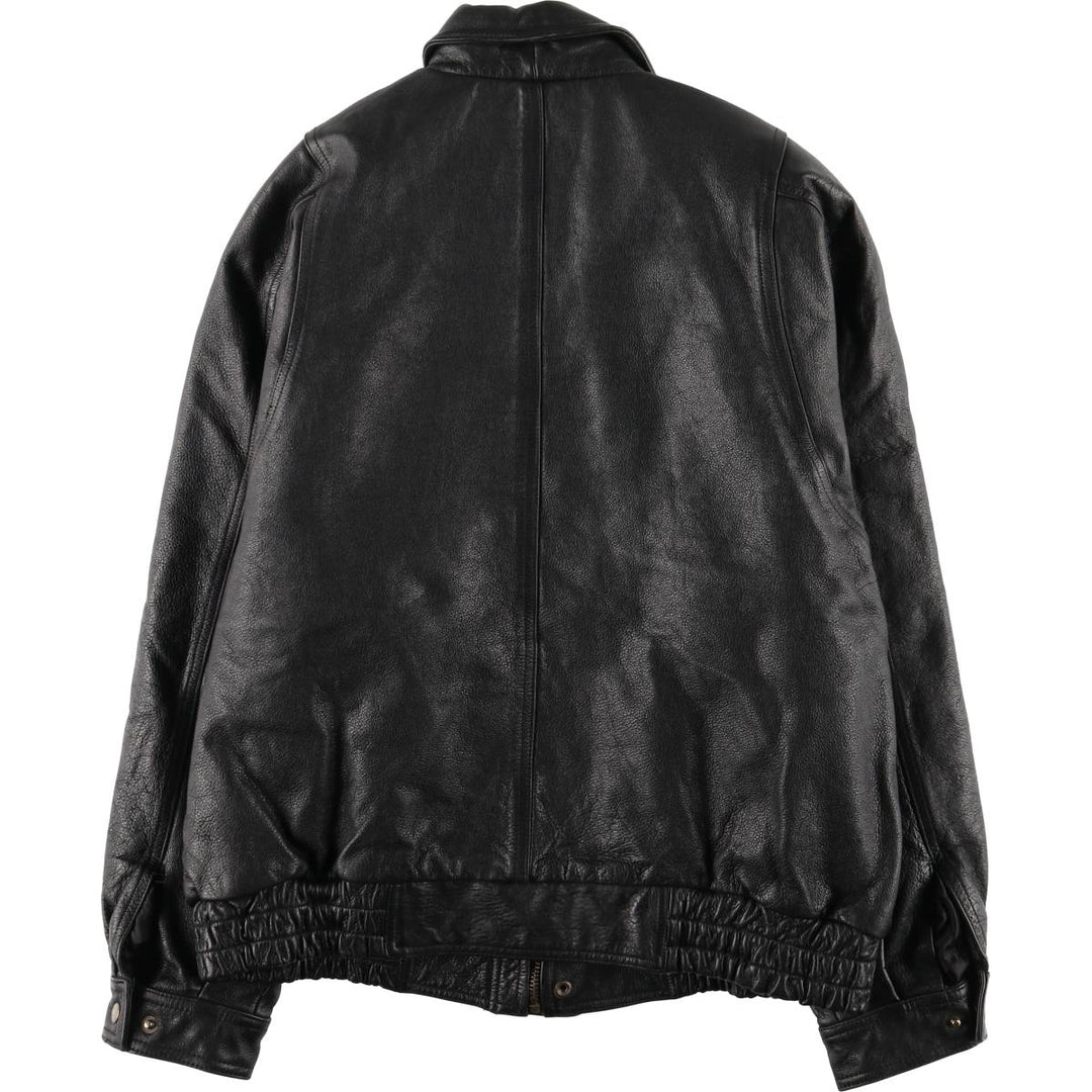 Comint For Men Padded Leather Flight Jacket, Men's Size XL genuine leather black type Vintage Second Hand