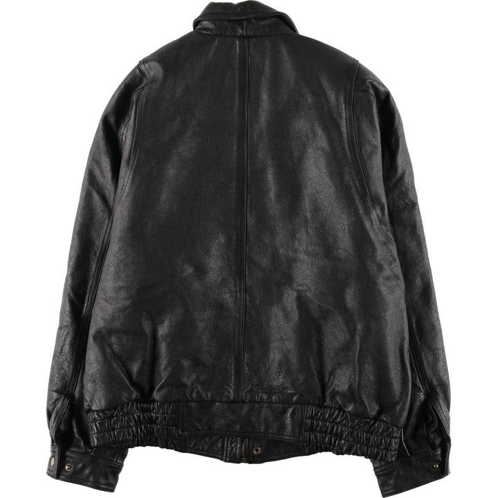 Comint For Men Padded Leather Flight Jacket, Men's Size XL genuine leather black type Vintage Second Hand