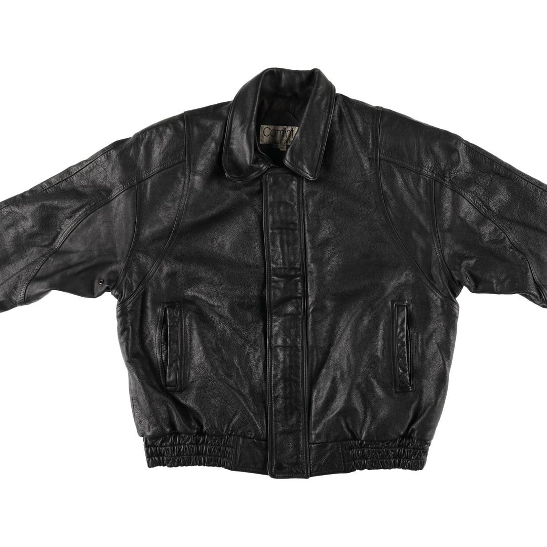 Comint For Men Padded Leather Flight Jacket, Men's Size XL genuine leather black type Vintage Second Hand