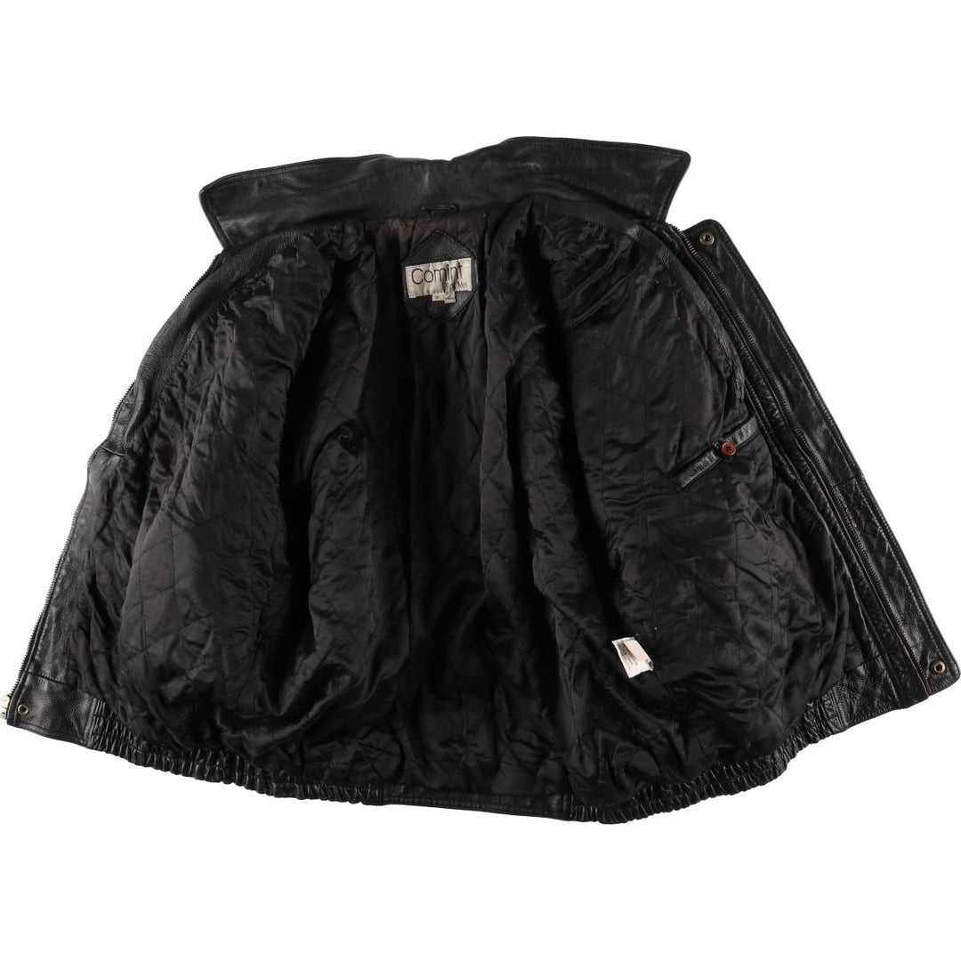 Comint For Men Padded Leather Flight Jacket, Men's Size XL genuine leather black type Vintage Second Hand