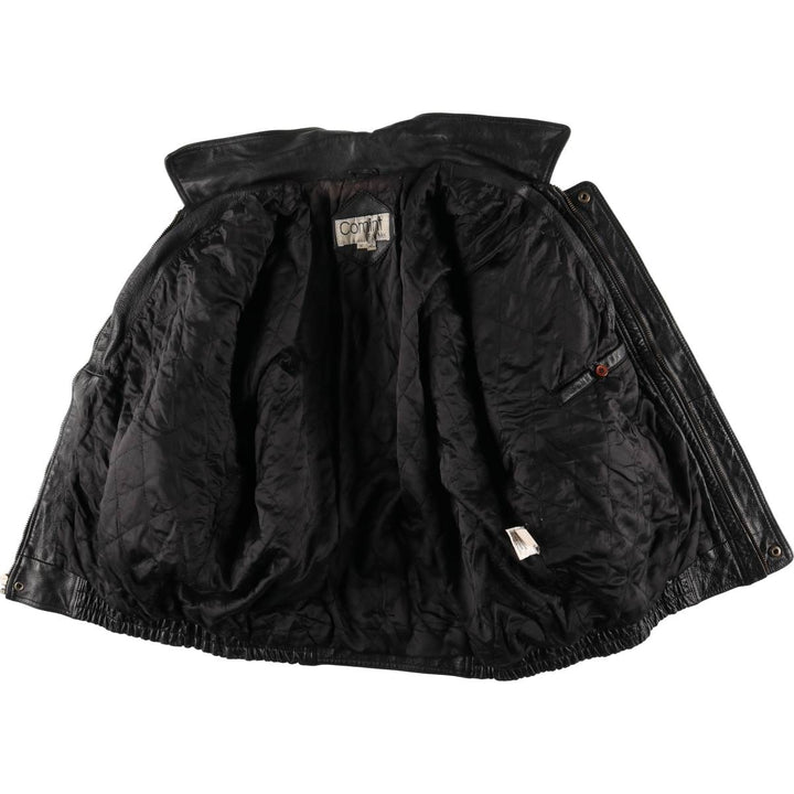 Comint For Men Padded Leather Flight Jacket, Men's Size XL genuine leather black type Vintage Second Hand