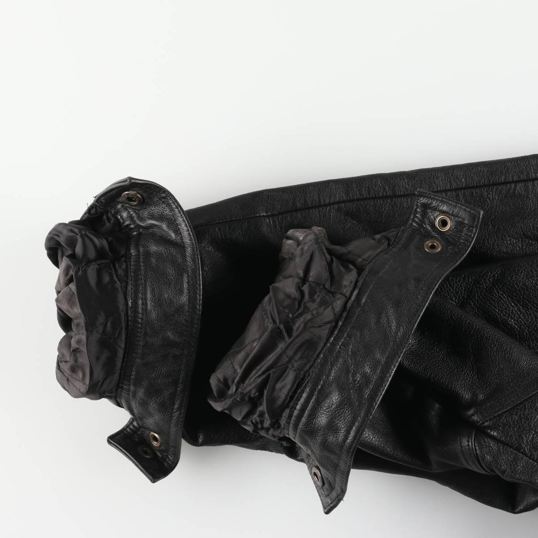 Comint For Men Padded Leather Flight Jacket, Men's Size XL genuine leather black type Vintage Second Hand