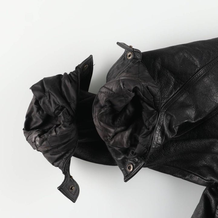 Comint For Men Padded Leather Flight Jacket, Men's Size XL genuine leather black type Vintage Second Hand