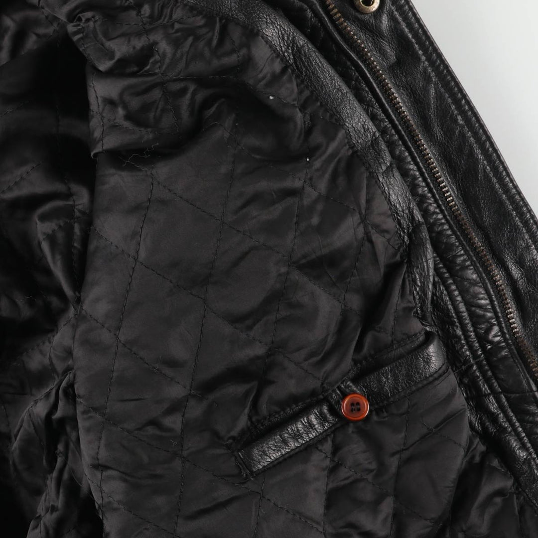 Comint For Men Padded Leather Flight Jacket, Men's Size XL genuine leather black type Vintage Second Hand