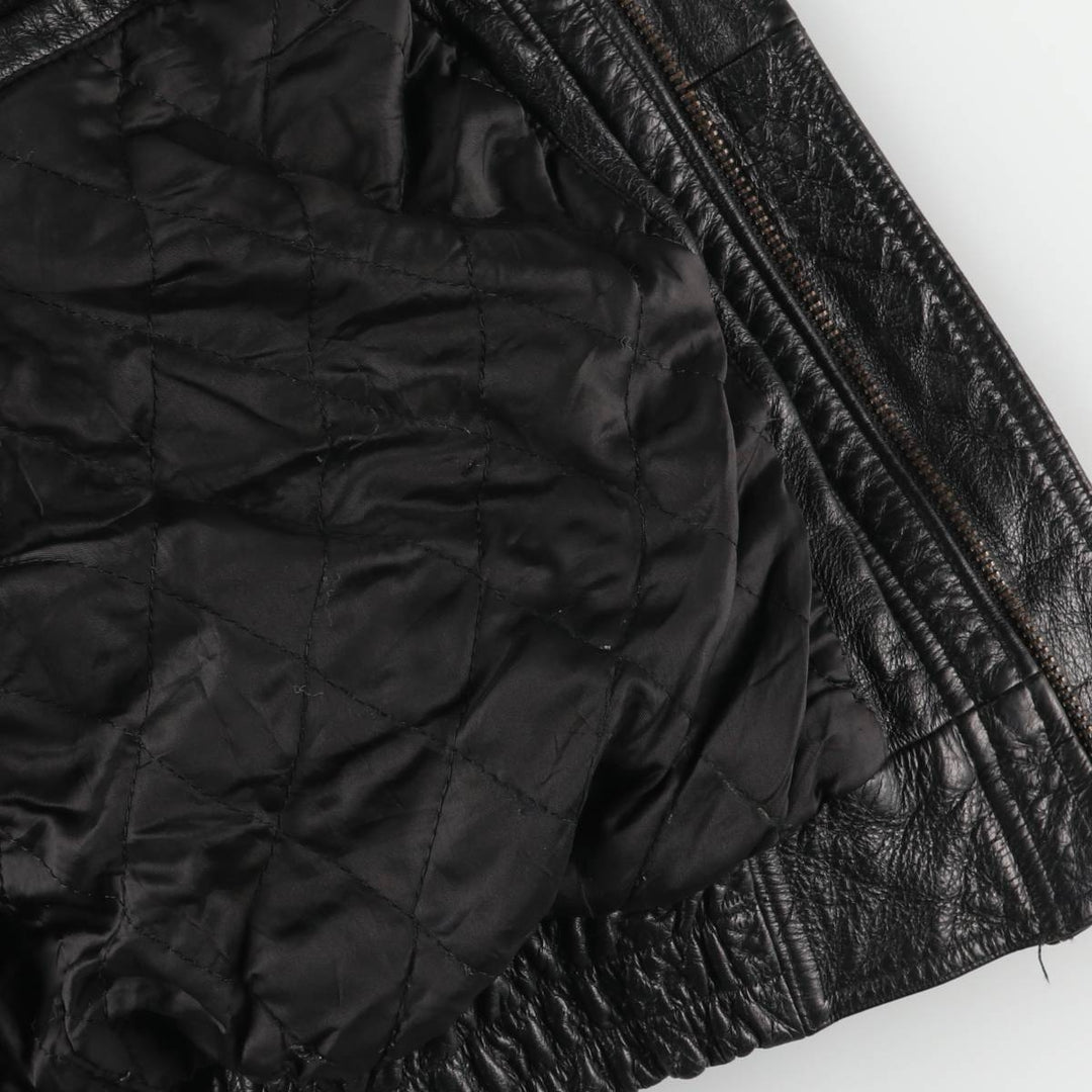 Comint For Men Padded Leather Flight Jacket, Men's Size XL genuine leather black type Vintage Second Hand